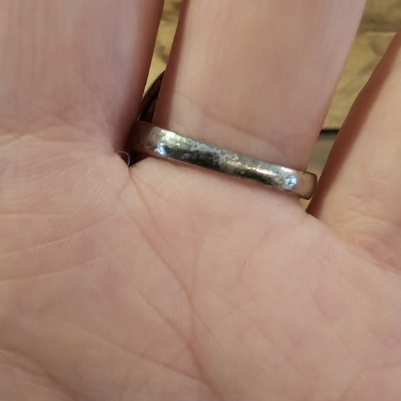 Faux red turquoise oval ring antique silvertone setting in size 9-1/2 - Picture 5 of 12